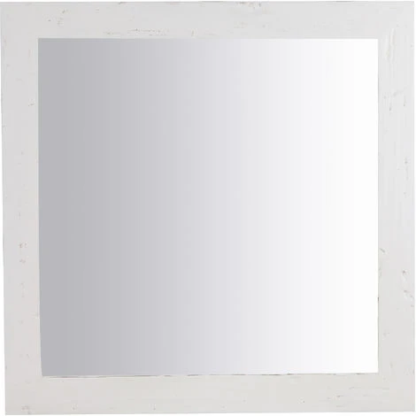 BISCOTTINI Miroir Mural à Accrocher Carré En Bois Massif De Tilleul Finition Blanche Patinée L100 X PR3 X H100 Cm Made In Italy 4 BISCOTTINI Miroir Mural à Accrocher Carré En Bois Massif De Tilleul Finition Blanche Patinée L100 X PR3 X H100 Cm Made In Italy – Image 2