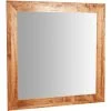 BISCOTTINI Miroir Mural à Accrocher Carré En Bois Massif De Tilleul Finition Naturelle L100 X PR3 X H100 Cm Made In Italy -Miroir Soldes Boutique 18528000 1