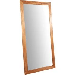 BISCOTTINI Miroir Mural à Accrocher Rectangulaire En Bois Massif De Tilleul Finition Naturelle L100 X PR3 X H200 Cm Made In Italy