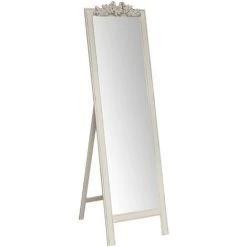 BISCOTTINI Miroir Au Sol Sur Pied Finition Blanche Vieillie L50XPR3XH175 Cm