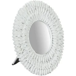 BISCOTTINI Miroir D'appui Finition Blanche Patinèe 21x3 Cm Diamètre