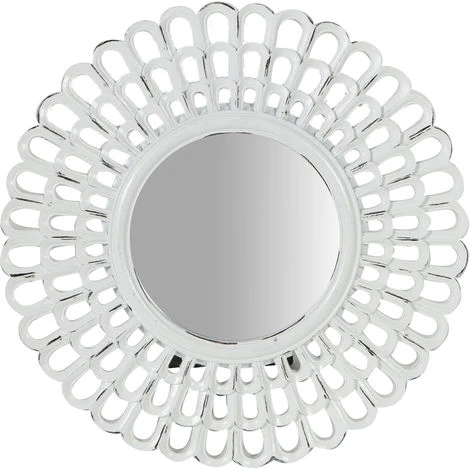 BISCOTTINI Miroir D'appui De Diam.21 X 2 Cm Finition Blanche Antique 4 BISCOTTINI Miroir D'appui De Diam.21 X 2 Cm Finition Blanche Antique – Image 2