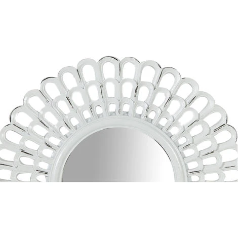 BISCOTTINI Miroir D'appui De Diam.21 X 2 Cm Finition Blanche Antique 5 BISCOTTINI Miroir D'appui De Diam.21 X 2 Cm Finition Blanche Antique – Image 3