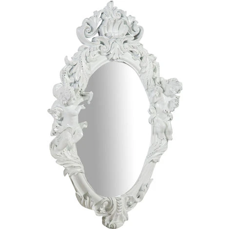 BISCOTTINI Miroir Mural à Accrocher Avec Finition Blanc Antique L37xPR6xH49 Cm 3 BISCOTTINI Miroir Mural à Accrocher Avec Finition Blanc Antique L37xPR6xH49 Cm
