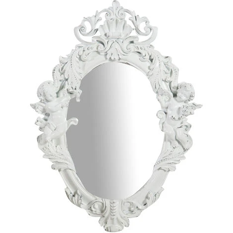 BISCOTTINI Miroir Mural à Accrocher Avec Finition Blanc Antique L37xPR6xH49 Cm 4 BISCOTTINI Miroir Mural à Accrocher Avec Finition Blanc Antique L37xPR6xH49 Cm – Image 2