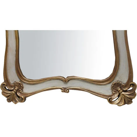 BISCOTTINI Miroir Avec Soutien Et Miroir Mural à Accrocher L26.5PRx4.5xH37.5 Cm, Doré/blanc Vieilli. 4 BISCOTTINI Miroir Avec Soutien Et Miroir Mural à Accrocher L26.5PRx4.5xH37.5 Cm, Doré/blanc Vieilli. – Image 2