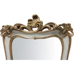 BISCOTTINI Miroir Avec Soutien Et Miroir Mural à Accrocher L26.5PRx4.5xH37.5 Cm, Doré/blanc Vieilli. 7 BISCOTTINI Miroir Avec Soutien Et Miroir Mural à Accrocher L26.5PRx4.5xH37.5 Cm, Doré/blanc Vieilli. -Miroir Soldes Boutique 18529107 3