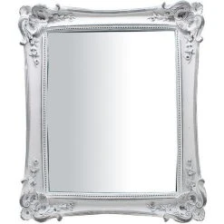 BISCOTTINI Miroir Avec Soutien Et à Accrocher Vertical/horizontal L31.5xPR3.5xH37 Cm Finition Argenté/blanc Antique