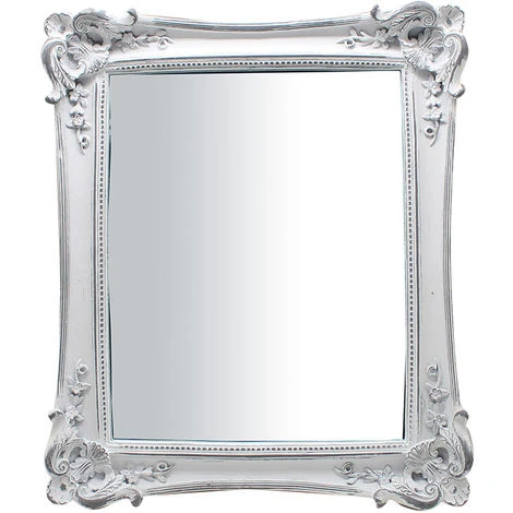 BISCOTTINI Miroir Avec Soutien Et à Accrocher Vertical/horizontal L31.5xPR3.5xH37 Cm Finition Argenté/blanc Antique 3 BISCOTTINI Miroir Avec Soutien Et à Accrocher Vertical/horizontal L31.5xPR3.5xH37 Cm Finition Argenté/blanc Antique