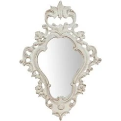 BISCOTTINI Miroir Mural à Accrocher En Bois Finition Feuille Blanche Vieillie Aux Dimensions Made In Italy -Miroir Soldes Boutique 18529532 2