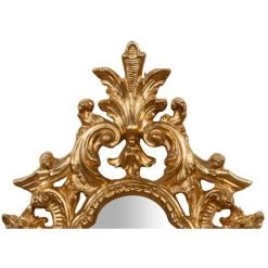 BISCOTTINI Miroir Mural à Accrocher En Bois Finition Feuille Or Vieilli Aux Dimensions Made In Italy -Miroir Soldes Boutique 18529533 3