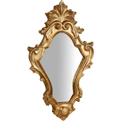 BISCOTTINI Miroir Mural à Accrocher En Bois Finition Feuille Or Vieilli Aux Dimensions L25 XPR2,5 XH40 Cm Made In Italy 4 BISCOTTINI Miroir Mural à Accrocher En Bois Finition Feuille Or Vieilli Aux Dimensions L25 XPR2,5 XH40 Cm Made In Italy – Image 2