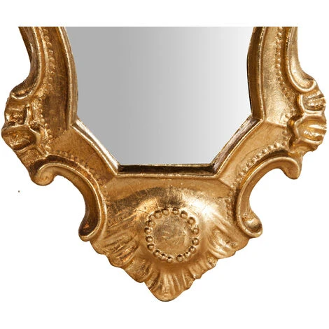 BISCOTTINI Miroir Mural à Accrocher En Bois Finition Feuille Or Vieilli Aux Dimensions L25 XPR2,5 XH40 Cm Made In Italy 7 BISCOTTINI Miroir Mural à Accrocher En Bois Finition Feuille Or Vieilli Aux Dimensions L25 XPR2,5 XH40 Cm Made In Italy – Image 5
