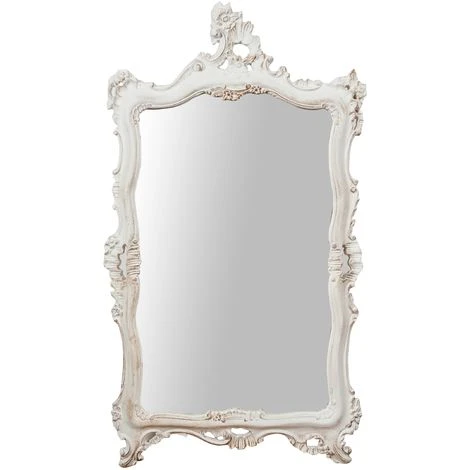 BISCOTTINI Miroir Mural à Accrocher En Bois Finition Blanche Vieillie Aux Dimensions L66xPR7xH118 Cm Made In Italy 4 BISCOTTINI Miroir Mural à Accrocher En Bois Finition Blanche Vieillie Aux Dimensions L66xPR7xH118 Cm Made In Italy – Image 2