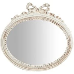 BISCOTTINI Miroir Mural à Accrocher En Bois Finition Blanche Vieillie Aux Dimensions L28 XPR3 XH27 Cm Made In Italy -Miroir Soldes Boutique 18529543 2