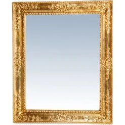 BISCOTTINI Miroir Mural à Accrocher En Bois Affichage Verticale/horizontale Finition Feuille Or Vieilli Aux Dimensions L91xPR5 XH111