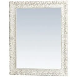 BISCOTTINI Miroir Mural à Accrocher En Bois Affichage Verticale/horizontale Finition Blanche Vieillie Aux Dimensions L83 XPR5,5 XH105