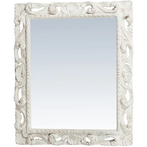 BISCOTTINI Miroir Mural à Accrocher En Bois Affichage Verticale/horizontale Finition Blanche Vieillie Aux Dimensions L94 XPR6,5 Cm Made In 3 BISCOTTINI Miroir Mural à Accrocher En Bois Affichage Verticale/horizontale Finition Blanche Vieillie Aux Dimensions L94 XPR6,5 Cm Made In