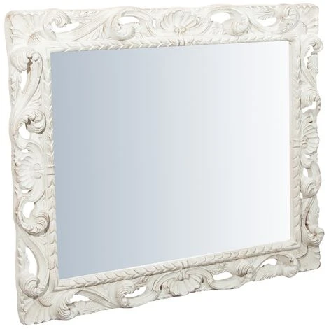 BISCOTTINI Miroir Mural à Accrocher En Bois Affichage Verticale/horizontale Finition Blanche Vieillie Aux Dimensions L94 XPR6,5 Cm Made In 5 BISCOTTINI Miroir Mural à Accrocher En Bois Affichage Verticale/horizontale Finition Blanche Vieillie Aux Dimensions L94 XPR6,5 Cm Made In – Image 3