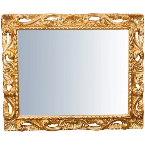 BISCOTTINI Miroir Mural à Accrocher En Bois Affichage Verticale/horizontale Finition Feuille Or Vieilli Aux Dimensions L94 XPR6,5 XH11 Cm 4 BISCOTTINI Miroir Mural à Accrocher En Bois Affichage Verticale/horizontale Finition Feuille Or Vieilli Aux Dimensions L94 XPR6,5 XH11 Cm – Image 2