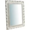 BISCOTTINI Miroir Mural à Accrocher En Bois Affichage Verticale/horizontale Finition Feuille Blanche Vieilli Aux Dimensions L76 Xpr6 X Cm -Miroir Soldes Boutique 18529566 1