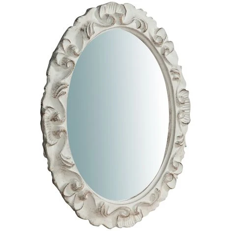 BISCOTTINI Miroir Mural à Accrocher En Bois Affichage Verticale/horizontale Finition Blanche Vieillie Aux Dimensions L28 XPR2 XH34 Cm Ma 3 BISCOTTINI Miroir Mural à Accrocher En Bois Affichage Verticale/horizontale Finition Blanche Vieillie Aux Dimensions L28 XPR2 XH34 Cm Ma