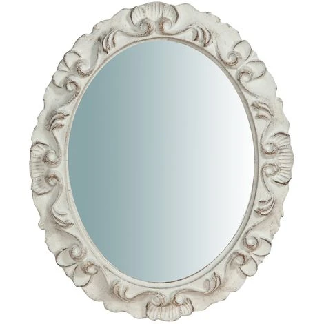 BISCOTTINI Miroir Mural à Accrocher En Bois Affichage Verticale/horizontale Finition Blanche Vieillie Aux Dimensions L28 XPR2 XH34 Cm Ma 4 BISCOTTINI Miroir Mural à Accrocher En Bois Affichage Verticale/horizontale Finition Blanche Vieillie Aux Dimensions L28 XPR2 XH34 Cm Ma – Image 2