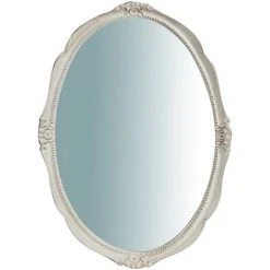 BISCOTTINI Miroir Mural à Accrocher En Bois Affichage Verticale/horizontale Finition Blanche Vieillie Aux Dimensions L43 XPR3,5 XH61 Cm M -Miroir Soldes Boutique 18529570 2