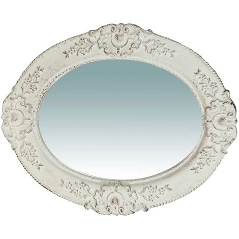 BISCOTTINI Miroir Mural à Accrocher En Bois Affichage Verticale/horizontale Finition Blanche Vieillie Aux Dimensions L32 XPR2,5 XH26 Cm Ma 5 BISCOTTINI Miroir Mural à Accrocher En Bois Affichage Verticale/horizontale Finition Blanche Vieillie Aux Dimensions L32 XPR2,5 XH26 Cm Ma – Image 3