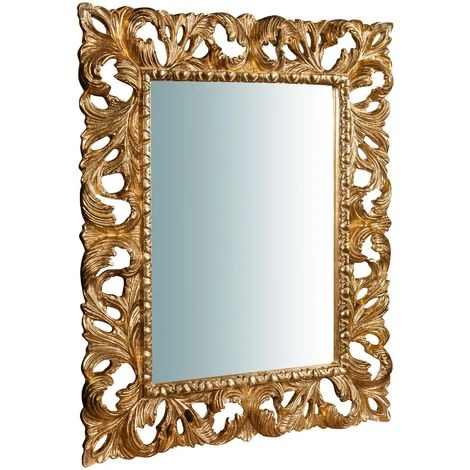 BISCOTTINI Miroir Mural à Accrocher En Bois Finition Feuille Le Vieilli Aux Dimensions L82 XPR6 XH101 Cm Made In Italy 3 BISCOTTINI Miroir Mural à Accrocher En Bois Finition Feuille Le Vieilli Aux Dimensions L82 XPR6 XH101 Cm Made In Italy