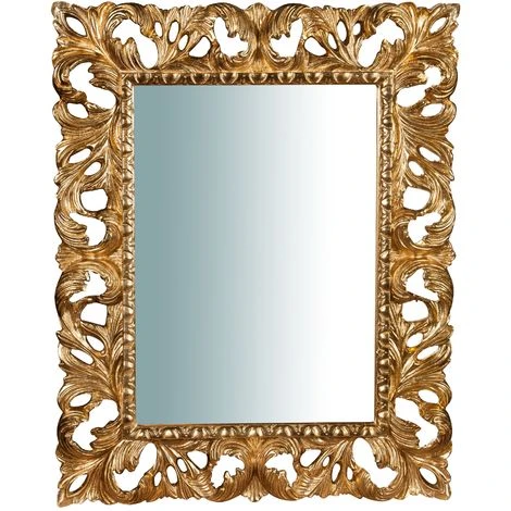 BISCOTTINI Miroir Mural à Accrocher En Bois Finition Feuille Le Vieilli Aux Dimensions L82 XPR6 XH101 Cm Made In Italy 4 BISCOTTINI Miroir Mural à Accrocher En Bois Finition Feuille Le Vieilli Aux Dimensions L82 XPR6 XH101 Cm Made In Italy – Image 2