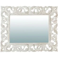 BISCOTTINI Miroir Mural à Accrocher En Bois Affichage Verticale/horizontale Finition Blanche Vieillie Aux Dimensions L82 XPR5 XH101 Cm Mad 9 BISCOTTINI Miroir Mural à Accrocher En Bois Affichage Verticale/horizontale Finition Blanche Vieillie Aux Dimensions L82 XPR5 XH101 Cm Mad -Miroir Soldes Boutique 18529578 3