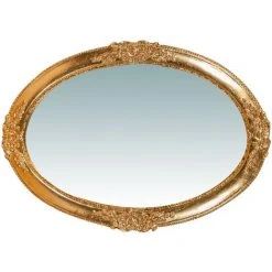 BISCOTTINI Miroir Mural à Accrocher En Bois Affichage Verticale/horizontale Finition Feuille Or Vieilli Aux Dimensions L46 XPR3 XH65 Cm Ma -Miroir Soldes Boutique 18529583 2