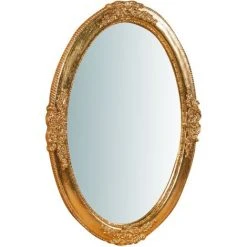 BISCOTTINI Miroir Mural à Accrocher En Bois Affichage Verticale/horizontale Finition Feuille Or Vieilli Aux Dimensions L46 XPR3 XH65 Cm Ma -Miroir Soldes Boutique 18529583 3