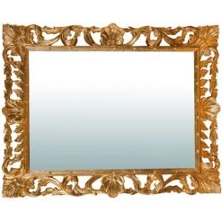 BISCOTTINI Miroir Mural à Accrocher En Bois Affichage Verticale/horizontale Finition Or Vieilli Aux Dimensions L70 XPR4 XH90 Cm Made In It -Miroir Soldes Boutique 18529584 3