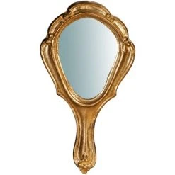 BISCOTTINI Miroir à La Main En Bois Finition Feuille Or Vieilli Aux Dimensions L11 XPR1,5 XH20 Cm Made In Italy