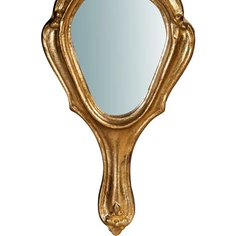 BISCOTTINI Miroir à La Main En Bois Finition Feuille Or Vieilli Aux Dimensions L11 XPR1,5 XH20 Cm Made In Italy 5 BISCOTTINI Miroir à La Main En Bois Finition Feuille Or Vieilli Aux Dimensions L11 XPR1,5 XH20 Cm Made In Italy – Image 3