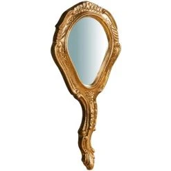 BISCOTTINI Miroir à La Main En Bois Finition Feuille Or Vieilli Aux Dimensions L14 XPR1,5 XH30 Cm Made In Italy