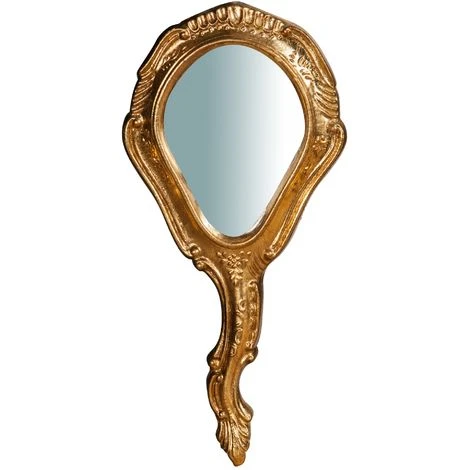 BISCOTTINI Miroir à La Main En Bois Finition Feuille Or Vieilli Aux Dimensions L14 XPR1,5 XH30 Cm Made In Italy 4 BISCOTTINI Miroir à La Main En Bois Finition Feuille Or Vieilli Aux Dimensions L14 XPR1,5 XH30 Cm Made In Italy – Image 2