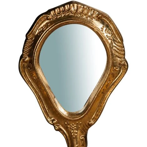 BISCOTTINI Miroir à La Main En Bois Finition Feuille Or Vieilli Aux Dimensions L14 XPR1,5 XH30 Cm Made In Italy 5 BISCOTTINI Miroir à La Main En Bois Finition Feuille Or Vieilli Aux Dimensions L14 XPR1,5 XH30 Cm Made In Italy – Image 3