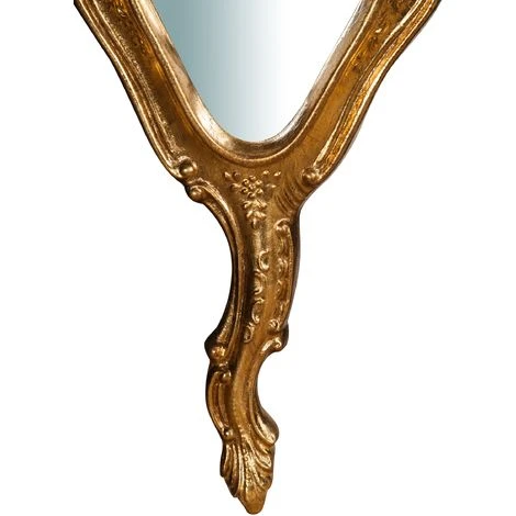 BISCOTTINI Miroir à La Main En Bois Finition Feuille Or Vieilli Aux Dimensions L14 XPR1,5 XH30 Cm Made In Italy 6 BISCOTTINI Miroir à La Main En Bois Finition Feuille Or Vieilli Aux Dimensions L14 XPR1,5 XH30 Cm Made In Italy – Image 4