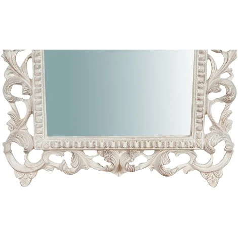 BISCOTTINI Miroir Mural à Accrocher En Bois Finition Blanche Vieillie Aux Dimensions L45XPR4XH61 Cm Made In Italy 7 BISCOTTINI Miroir Mural à Accrocher En Bois Finition Blanche Vieillie Aux Dimensions L45XPR4XH61 Cm Made In Italy – Image 5