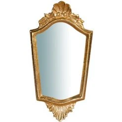 BISCOTTINI Miroir Mural à Accrocher En Bois Finition Feuille Or Vieilli Aux Dimensions L20XPR2XH39 Cm Made In Italy -Miroir Soldes Boutique 18529598 2