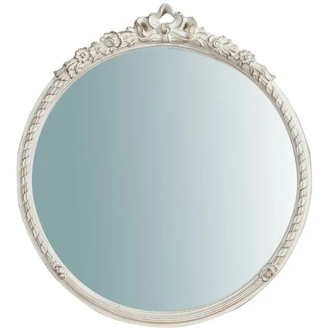 BISCOTTINI Miroir Mural à Accrocher En Bois Finition Blanche Vieillie Aux Dimensions L50 XPR4 XH54 Cm Made In Italy 4 BISCOTTINI Miroir Mural à Accrocher En Bois Finition Blanche Vieillie Aux Dimensions L50 XPR4 XH54 Cm Made In Italy – Image 2