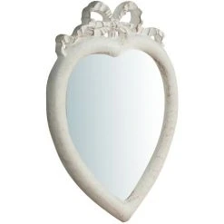 BISCOTTINI Miroir Mural à Accrocher En Bois Finition Blanche Vieillie Aux Dimensions L21XPR2XH28 Cm Made In Italy