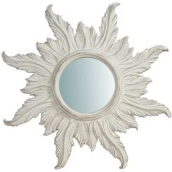 BISCOTTINI Miroir Mural à Accrocher En Bois Finition Blanche Vieillie Aux Dimensions L58XPR4XH58 Cm Made In Italy -Miroir Soldes Boutique 18529616 2