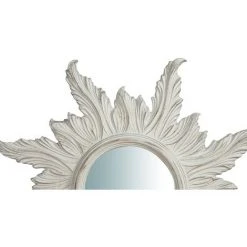 BISCOTTINI Miroir Mural à Accrocher En Bois Finition Blanche Vieillie Aux Dimensions L58XPR4XH58 Cm Made In Italy -Miroir Soldes Boutique 18529616 3