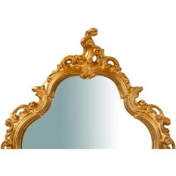 BISCOTTINI Miroir Mural à Accrocher En Bois Finition Feuille Or Vieilli Aux Dimensions L57XPR5XH90 Cm Made In Italy -Miroir Soldes Boutique 18529626 3