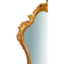 BISCOTTINI Miroir Mural à Accrocher En Bois Finition Feuille Or Vieilli Aux Dimensions L57XPR5XH90 Cm Made In Italy -Miroir Soldes Boutique 18529626 4
