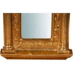 BISCOTTINI Miroir Mural à Accrocher En Bois Finition Feuille Or Vieilli Aux Dimensions L21XPR4XH32 Cm Made In Italy -Miroir Soldes Boutique 18529628 5